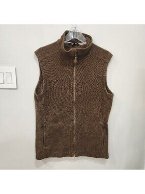 Sherpa Adventure Gear Vest Men's Sherpa Large Brown Fleece Full Zip Nepal Hiking